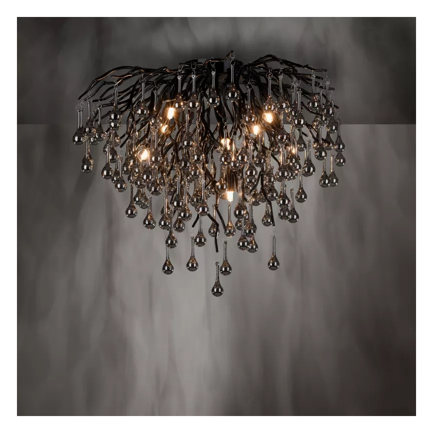 Paul Neuhaus 8091-18 - Prie lubų montuojama liustra ICICLE 9xG9/40W/230V skersmuo 50 cm juoda