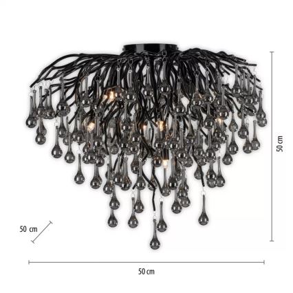 Paul Neuhaus 8091-18 - Prie lubų montuojama liustra ICICLE 9xG9/40W/230V skersmuo 50 cm juoda