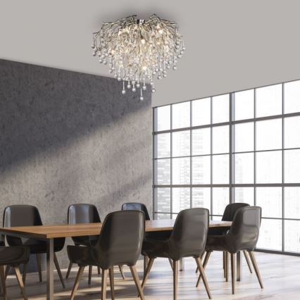 Paul Neuhaus 8091-55 - Tvirtinamas sietynas ICICLE 9xG9/40W/230V diametras 50 cm blizgus chromas