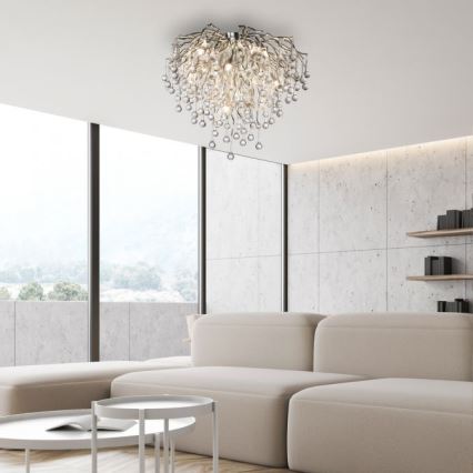 Paul Neuhaus 8091-55 - Tvirtinamas sietynas ICICLE 9xG9/40W/230V diametras 50 cm blizgus chromas