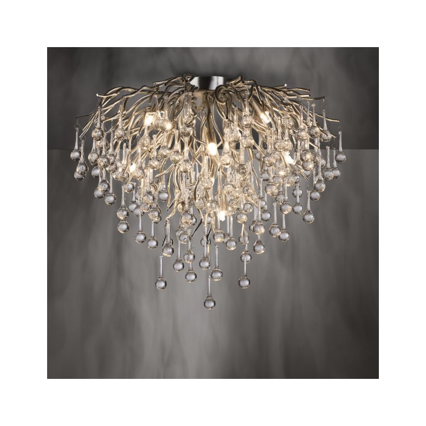 Paul Neuhaus 8091-55 - Tvirtinamas sietynas ICICLE 9xG9/40W/230V diametras 50 cm blizgus chromas