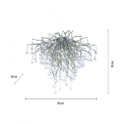 Paul Neuhaus 8091-55 - Tvirtinamas sietynas ICICLE 9xG9/40W/230V diametras 50 cm blizgus chromas