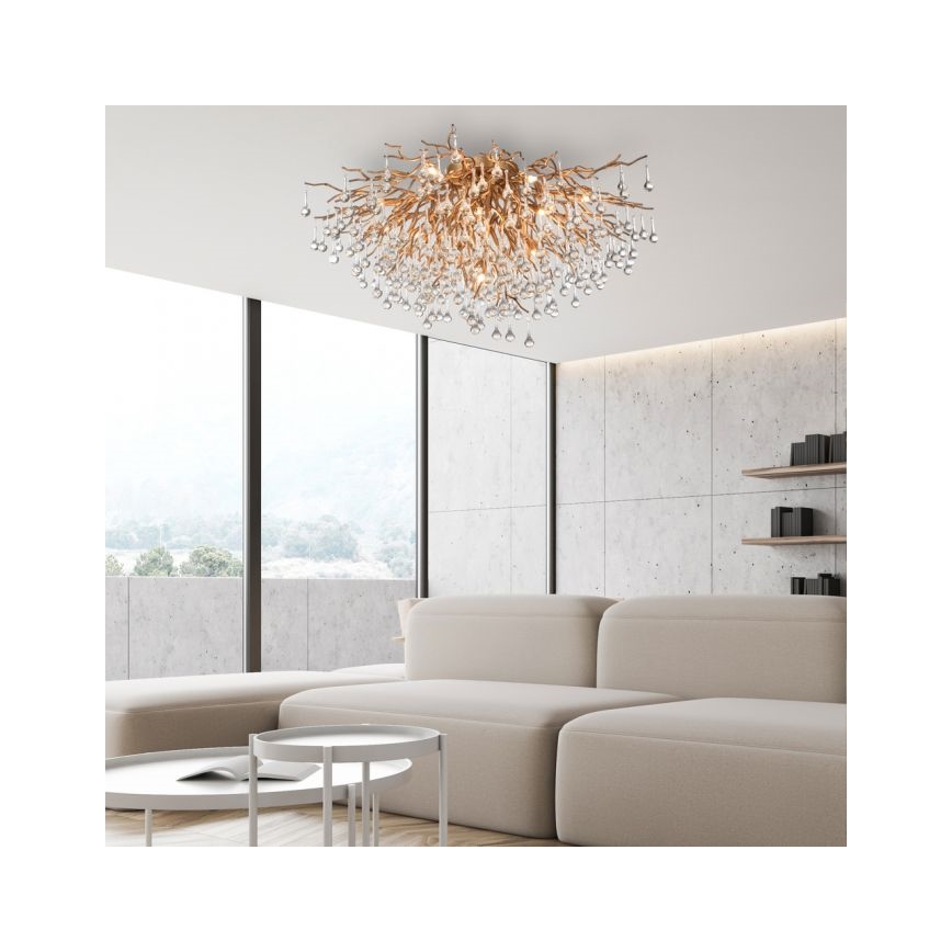 Paul Neuhaus 8092-11 - Tvirtinamas sietynas ICICLE 14xG9/40W/230V diametras 100 cm žalvaris