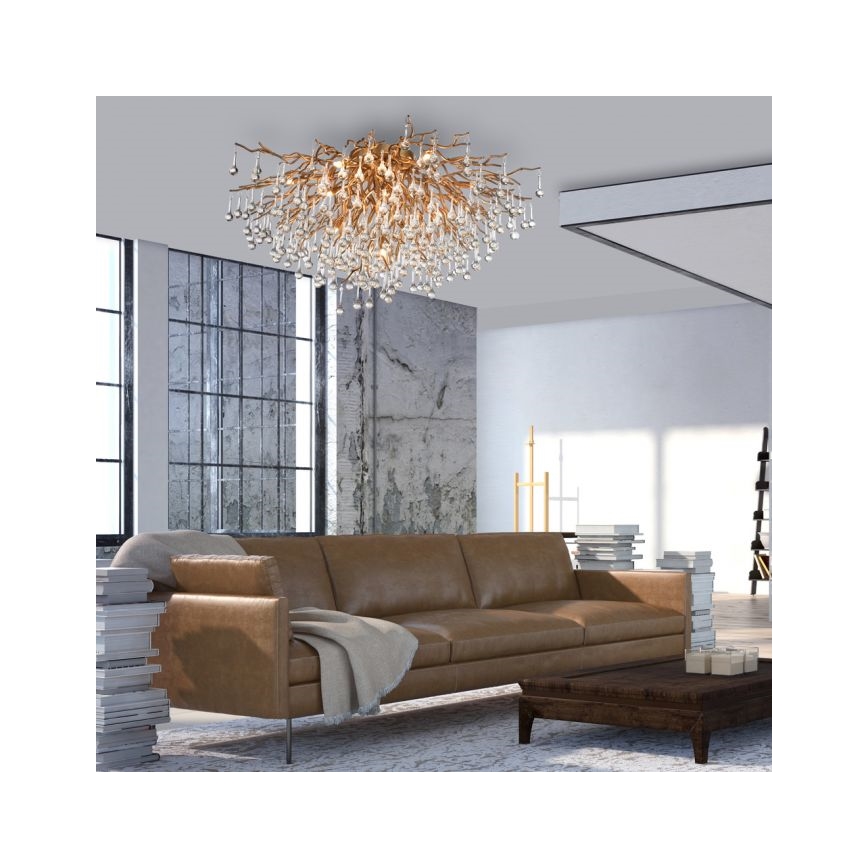 Paul Neuhaus 8092-11 - Tvirtinamas sietynas ICICLE 14xG9/40W/230V diametras 100 cm žalvaris