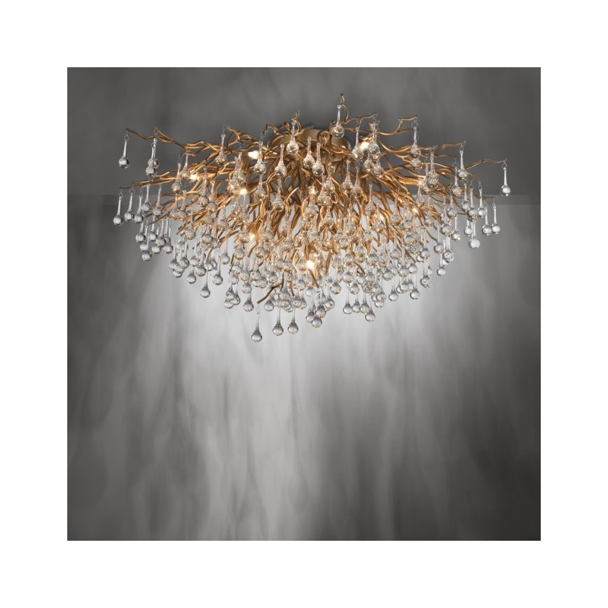 Paul Neuhaus 8092-11 - Tvirtinamas sietynas ICICLE 14xG9/40W/230V diametras 100 cm žalvaris