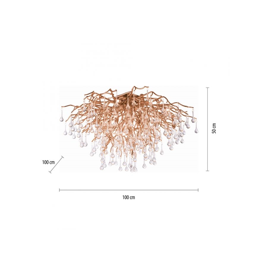 Paul Neuhaus 8092-11 - Tvirtinamas sietynas ICICLE 14xG9/40W/230V diametras 100 cm žalvaris