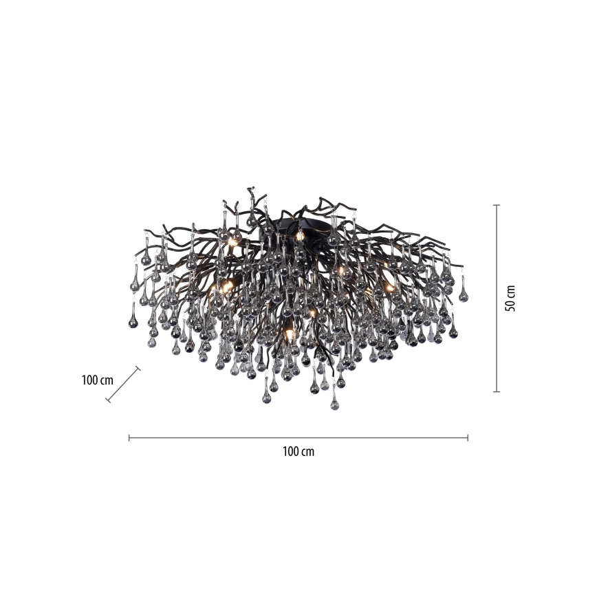 Paul Neuhaus 8092-18 - Prie lubų montuojamas šviestuvas ICICLE 14xG9/40W/230V skers. 100 cm juoda
