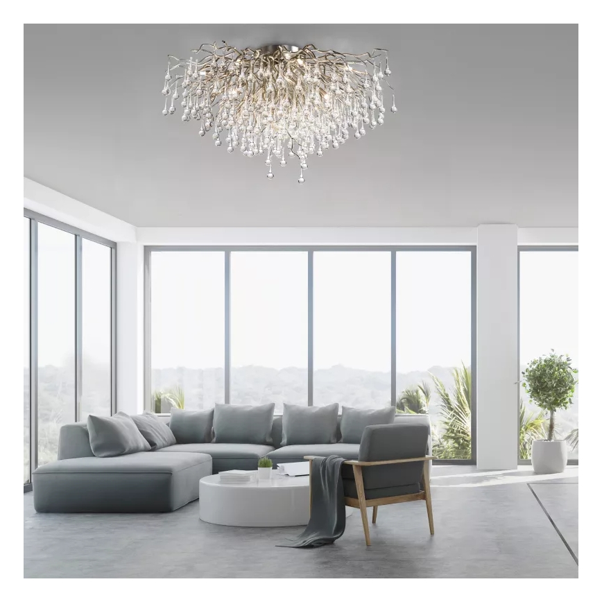 Paul Neuhaus 8092-55 - Prie lubų montuojamas šviestuvas ICICLE 14xG9/40W/230V, skersmuo 100 cm, blizgus chromas