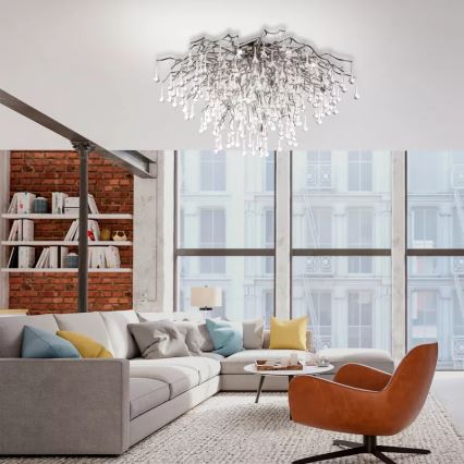 Paul Neuhaus 8092-55 - Prie lubų montuojamas šviestuvas ICICLE 14xG9/40W/230V, skersmuo 100 cm, blizgus chromas