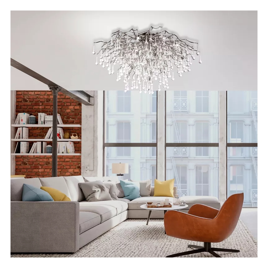 Paul Neuhaus 8092-55 - Prie lubų montuojamas šviestuvas ICICLE 14xG9/40W/230V, skersmuo 100 cm, blizgus chromas