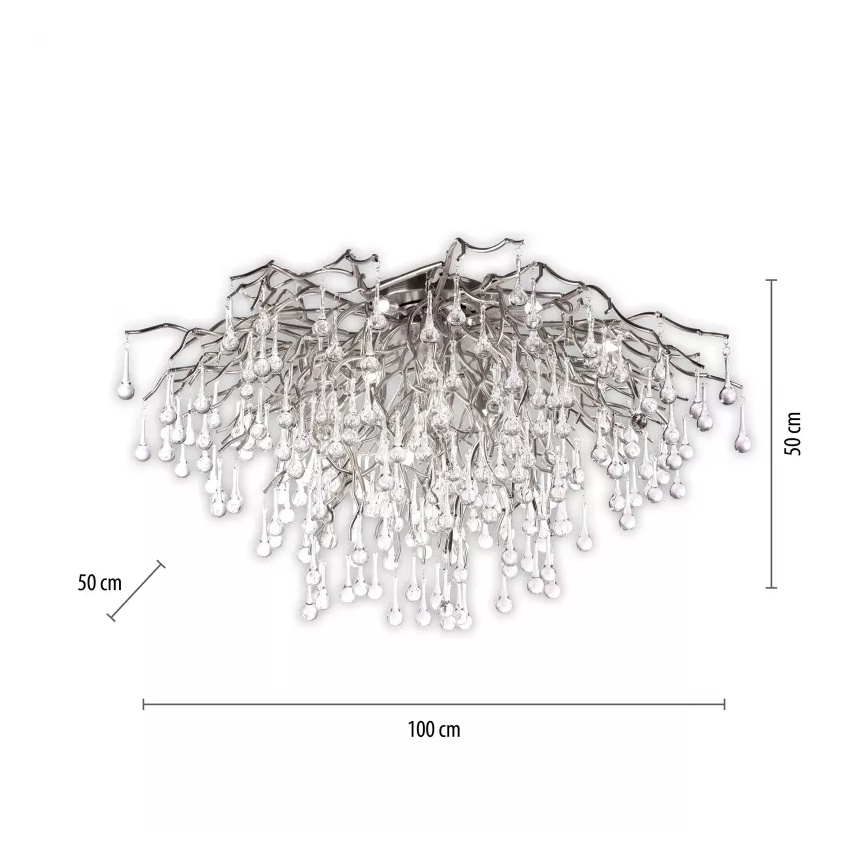 Paul Neuhaus 8092-55 - Prie lubų montuojamas šviestuvas ICICLE 14xG9/40W/230V, skersmuo 100 cm, blizgus chromas