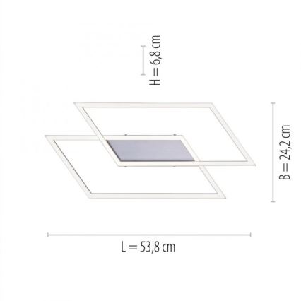 Paul Neuhaus 8192-55 - LED Pritemdomas tvirtinamas pakabinamas šviestuvas INIGO 2xLED/12W/230V