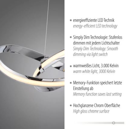 Paul Neuhaus 8291-17 - LED Reguliuojamas pakabinamas sietynas MELINDA LED/30W/230V