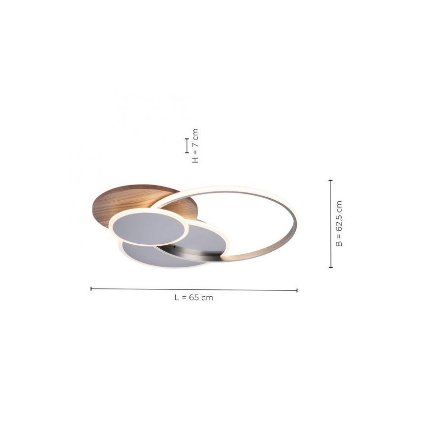 Paul Neuhaus 8328-79 - LED Pritemdomas lubinis šviestuvas PALMA LED/50W/230V 2700-5000K pušis + nuotolinio valdymo pultas
