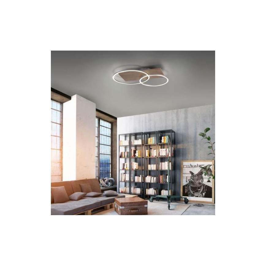Paul Neuhaus 8329-79 - LED Pritemdomas tvirtinamas sietynas PALMA LED/26W/230V 2700-5000K pušis + nuotolinio valdymo pultas