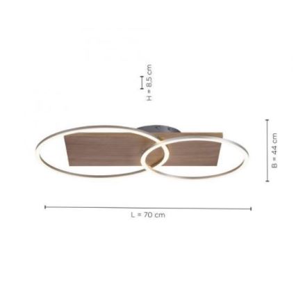 Paul Neuhaus 8329-79 - LED Pritemdomas tvirtinamas sietynas PALMA LED/26W/230V 2700-5000K pušis + nuotolinio valdymo pultas