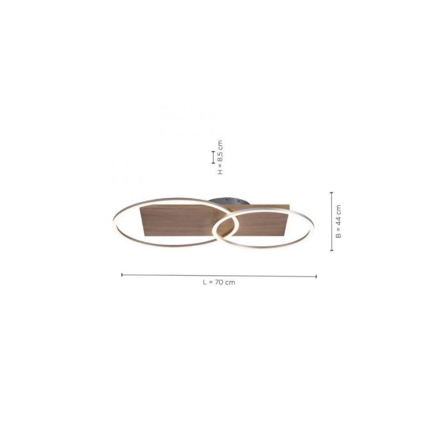 Paul Neuhaus 8329-79 - LED Pritemdomas tvirtinamas sietynas PALMA LED/26W/230V 2700-5000K pušis + nuotolinio valdymo pultas