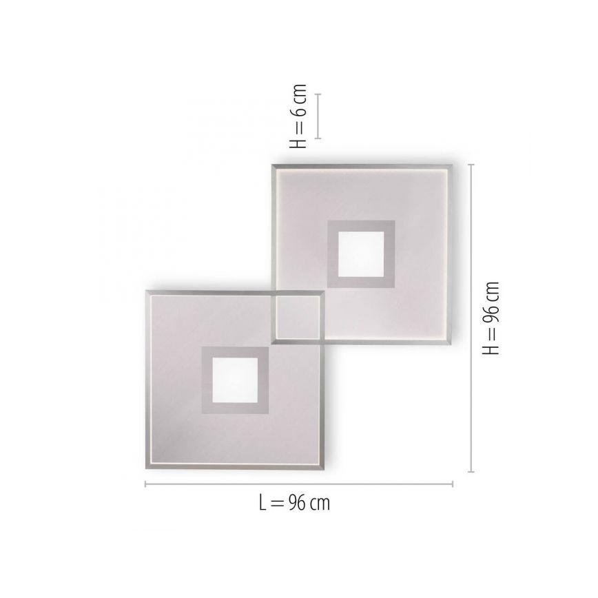 Paul Neuhaus 8378-55 - LED Pritemdomas lubinis šviestuvas AMARA LED/45W/230V blizgus chromas + nuotolinio valdymo pultas