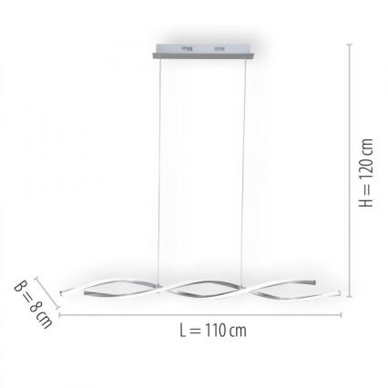 Paul Neuhaus 9142-55 - LED Reguliuojamas pakabinamas sietynas POLINA 2xLED/10,2W/230V
