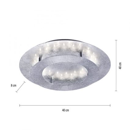 Paul Neuhaus 9620-21 - LED Lubinis šviestuvas NEVIS LED/18W/230V sidabras