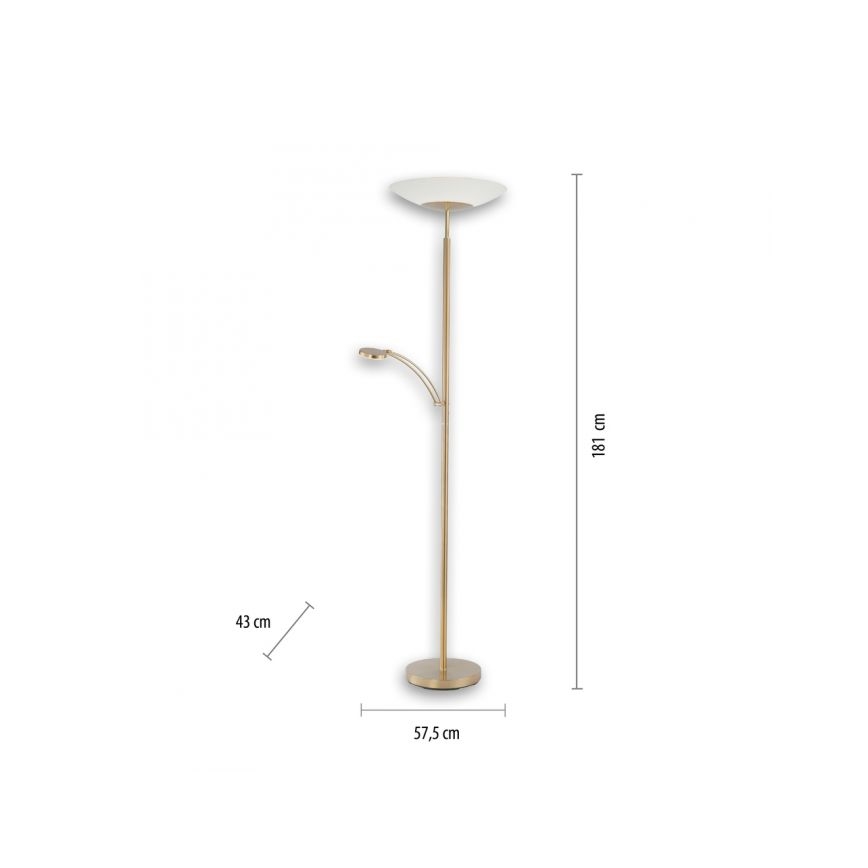 Paul Neuhaus - 655-60 - LED Reguliuojamas toršeras ALFRED 1xLED/28W/230V+1xLED/4W/230V Žalvaris