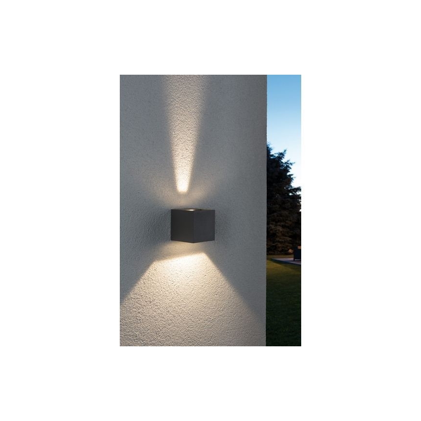 Paulmann 18000 - 2xLED/3W IP65 Lauko sieninis šviestuvas CYBO 230V pilka