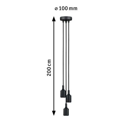 Paulmann 50382 - 3xE27/60W Maitinimo laidas KETIL 230V