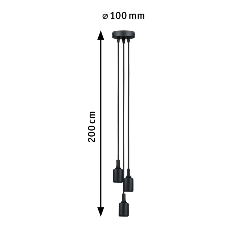 Paulmann 50382 - 3xE27/60W Maitinimo laidas KETIL 230V