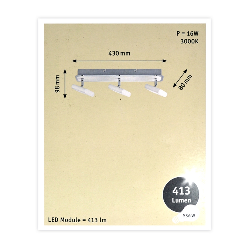 Paulmann 66636 - 3xLED/4,5W Akcentinis šviestuvas LAUNCHER 230V