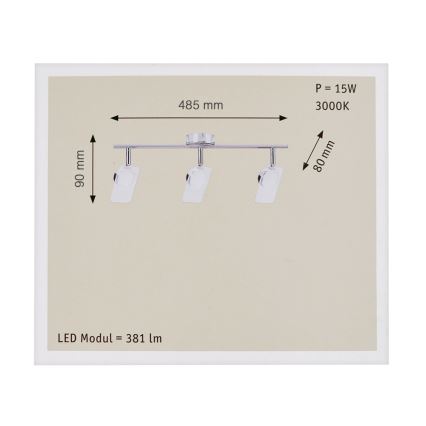 Paulmann 66668 - 3xLED/5W Akcentinis šviestuvas WINDOW 230V