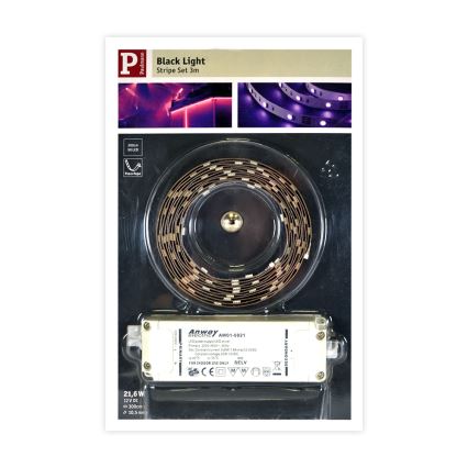 Paulmann 70329 - LED Juosta BLACKLIGHT LED/18W/230/12V 3m