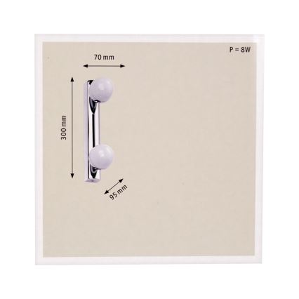 Paulmann 70469 - 2xLED/3,2W IP44 Vonios veidrodžio šviestuvas PROXIMA 230V