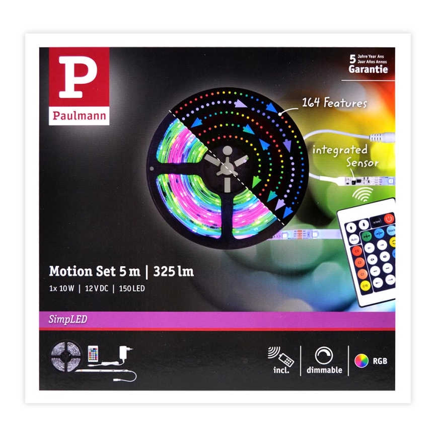 Paulmann 70513 - LED RGB/10W Pritemdoma juostelė SIMPLED 5m 230V + VP