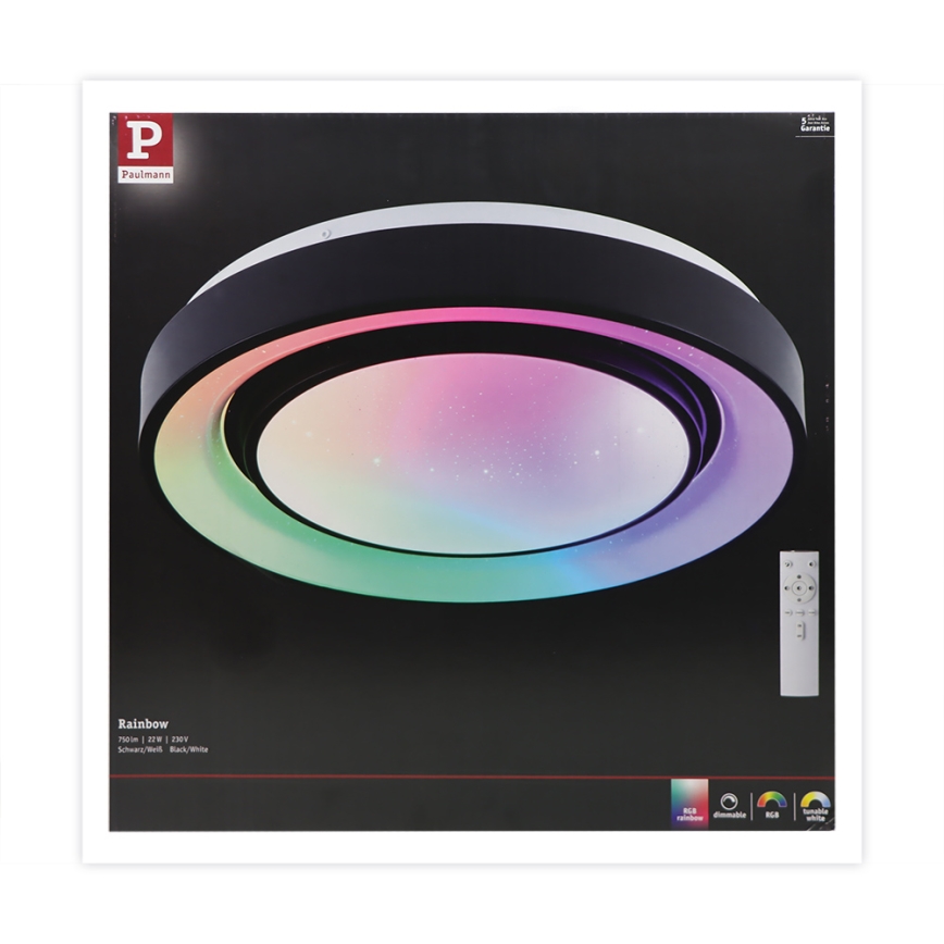Paulmann 70544 - LED RGBW/22W Reguliuojamas lubinis šviestuvas RAINBOW 230V 3000-6500K + valdymo pultas