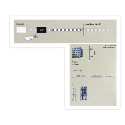 Paulmann 70587 - LED RGB/20W Reguliuojama juosta MAXLED 1,5m 230V + valdymo pultas