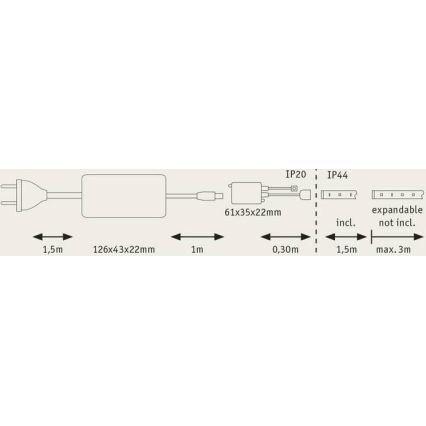 Paulmann 70623 - LED/10W IP44 Pritemdoma vonios juostelė MAXLED 1,5 m 2700-6500K 230V + nuotolinio valdymo pultas
