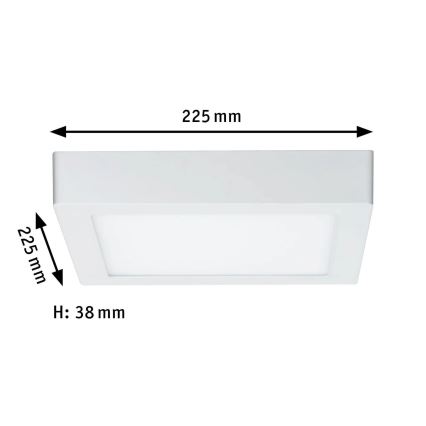 Paulmann 70645 - LED/12,5W Lubinis šviestuvas LUNAR 230V 22,5x22,5 cm balta