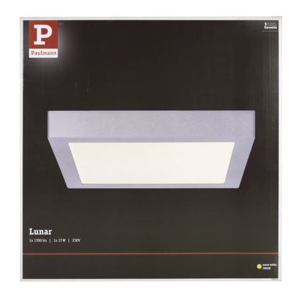 Paulmann 70650 - LED/17W Lubinis šviestuvas LUNAR 230V 30x30 cm matinis chromas