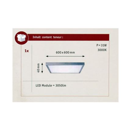 Paulmann 70652 - LED/30W Lubinis šviestuvas LUNAR 230V