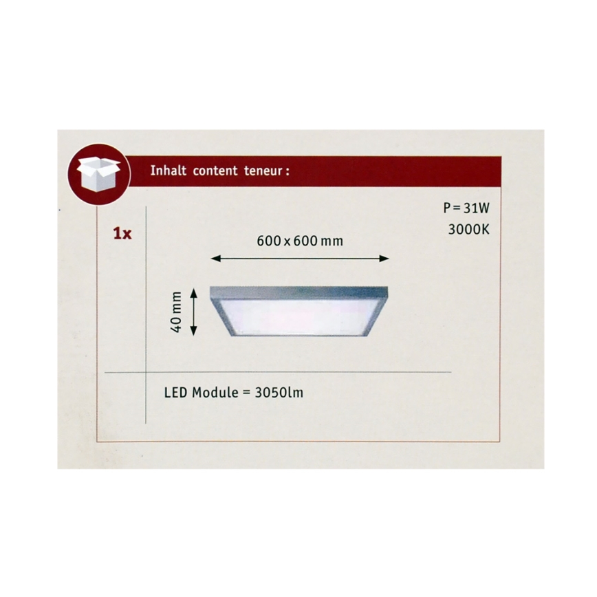Paulmann 70652 - LED/30W Lubinis šviestuvas LUNAR 230V