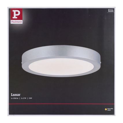 Paulmann 70655 - LED/17W Lubinis šviestuvas LUNAR 230V diametras 30 cm matinis chromas