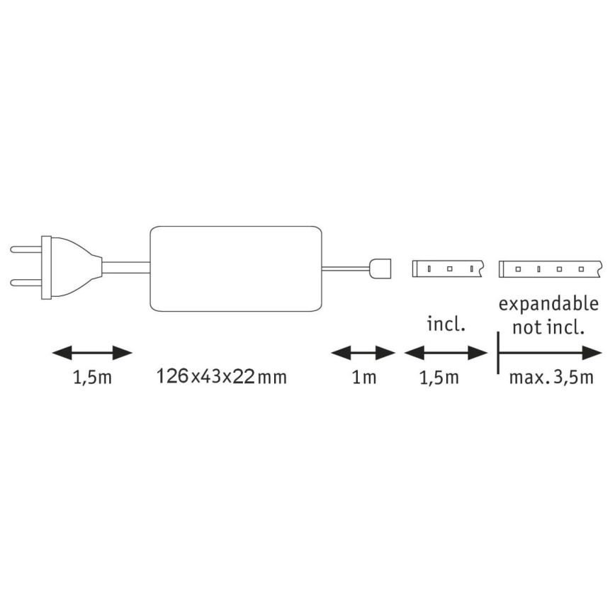 Paulmann 70667 - LED/9W IP44 Pritemdoma vonios juostelė MAXLED 1,5 m 6500K 230V