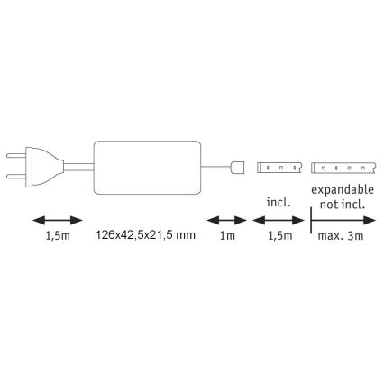 Paulmann 70668 - LED/9W IP44 Pritemdoma vonios juostelė MAXLED 1,5 m 2700K 230V