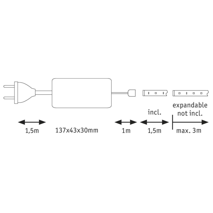 Paulmann 70671 - LED/18W IP44 Pritemdoma vonios juostelė MAXLED 1,5 m 6500K 230V