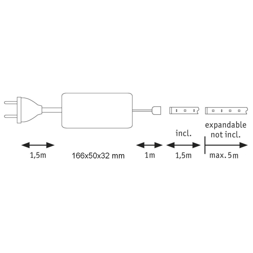 Paulmann 70672 - LED/18W IP44 Pritemdoma vonios juostelė MAXLED 1,5 m 2700K 230V