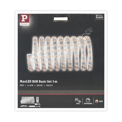 Paulmann 70673 - LED RGB/40W Reguliuojama juosta MAXLED 3m 230V + valdymo pultas