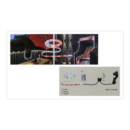 Paulmann 70698 - LED RGB/6,4W IP67 Reguliuojama lauko juosta WATERLED 3m 230V + valdymo pultas