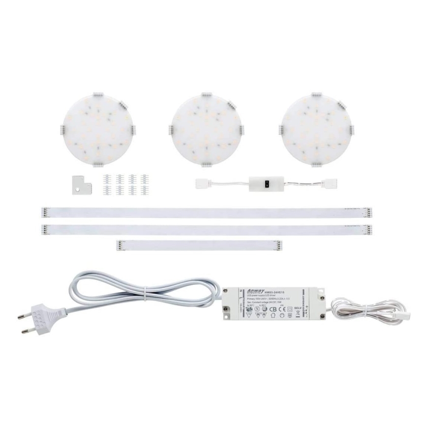 Paulmann 70711 - KOMPLEKTAS 3xLED/2,8W Baldų apšvietimas su jutikliu SOFTPAD 230V 2700K