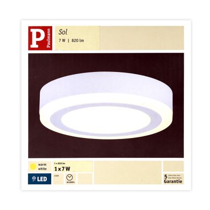 Paulmann 70735 - LED/7W Lubinis šviestuvas SOL 230V