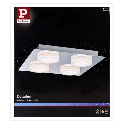 Paulmann 70875 - 4xLED/5W IP23 Vonios lubinis šviestuvas DORADUS 230V